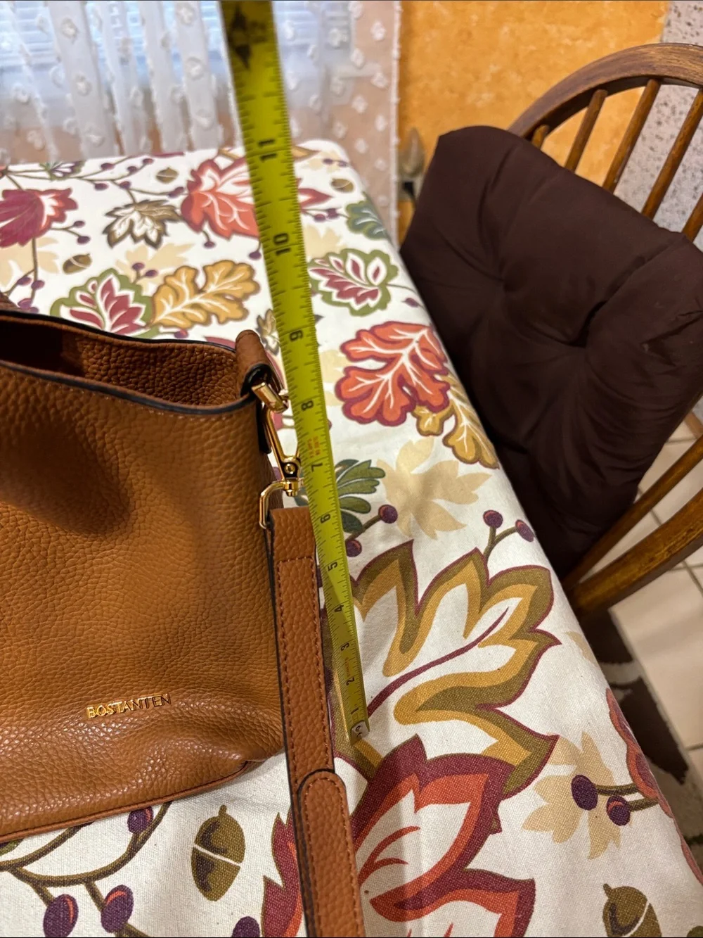 Bostanten Cognac Pebbled Leather Hobo with Top Handles like new